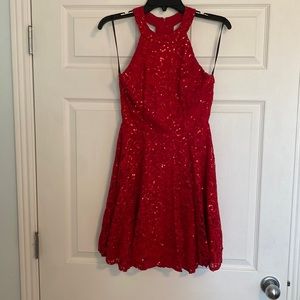 B. Darlin. Red lace special occasion dress!!